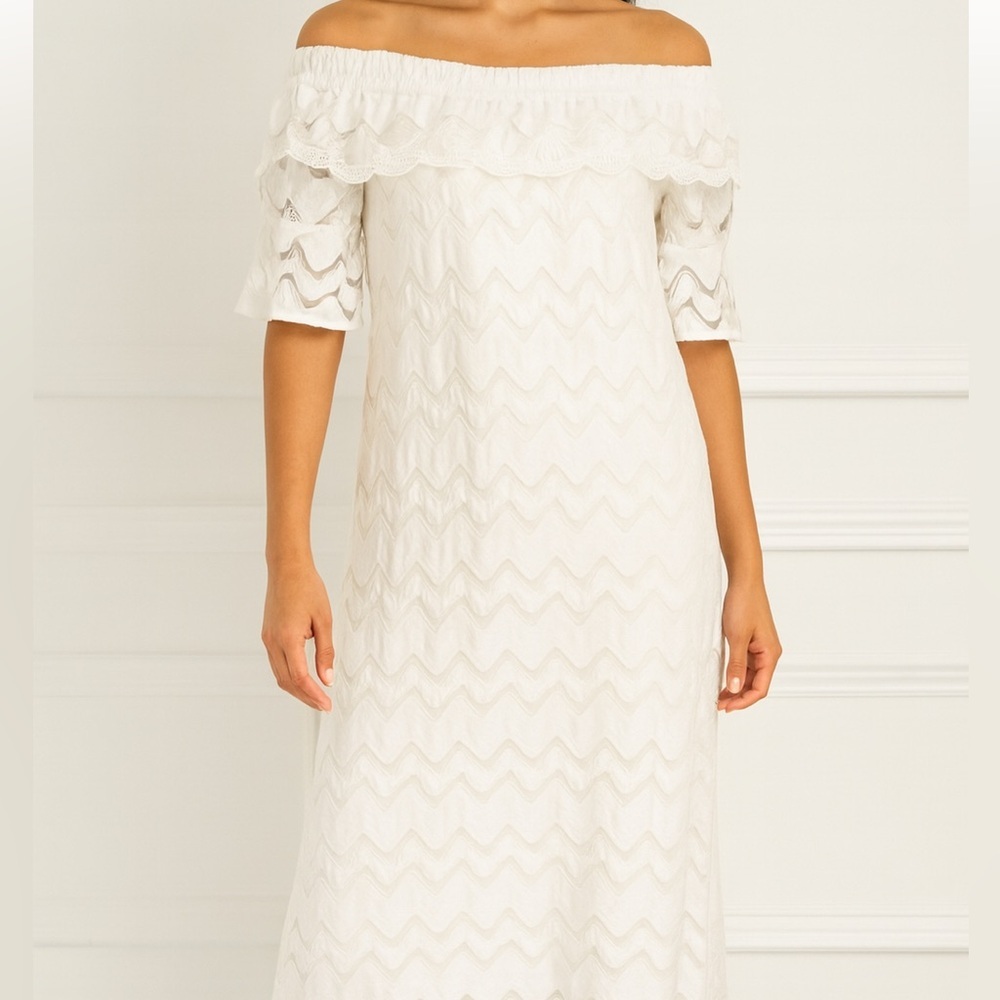 Violet Cold Shoulder Weekend White Lace Dress